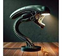 Figurine en résine Alien, support de lampe, décoration de chambre à coucher, forme de vie extraterrestre, éclairage, décoration de la maison Lumière blanche B