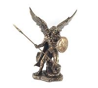 Figurine en résine, Archange Raphael, Aspect Bronze, Hauteur 24 cm