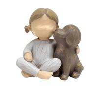 Figurine en résine pour chien fille - Sculpture de chiot, statue d'ange | Souvenir commémoratif artisanal, œuvre d'art en résine élégante pour l'amitié, souvenir de perte de chien, acent