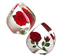 Figurine en résine - Souvenir d'art décoratif avec de véritables fleurs conservées, ornement élégant de bureau en résine | Sûr Home Office Chambre Salon Décoration Cadeau Romantique Souvenir