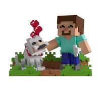 Figurine en vinyle minecraft apprivoisant un loup 10 cm youutoz