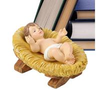 Figurine enfant Jésus dans la crèche - Décoration religieuse de crèche de Noël - Statue de la Sainte Famille - Sculpture de crèche en résine - Foi chrétienne - Ornement - Décoration de cadeau