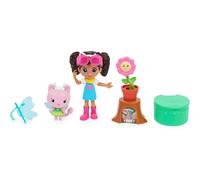 Gabby et la Maison Magique - Gabby Dollhouse - 2 FIGURINES ET ACCESSOIRES - Coffret Jardin Enchanté - Gabby, 1 Figurine Chat Et Accessoires - Dessin Animé Jouet Gabby Chat - Jouet Enfant 3 Ans et +
