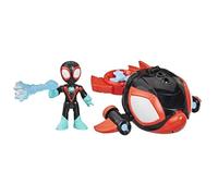 Figurine et véhicule Miles Morales Water-Webs Dauphin filant, Marvel Spidey et ses Amis Extraordinaires, Dès 4 ans