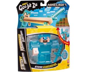 Figurine extensible - GOO JIT ZU - Minecraft Steeve - 11 cm - Texture élastique - Extensible 3x