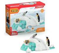 Figurine Famille Pingouin Sur La Banquise, Schleich 42661 Wild Life Multicolore G