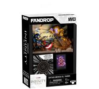 Figurine - FANDROP x MARVEL - Captain America vs Thanos - Vitrine avec scène culte + mini affiche - 18 cm