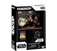 Figurine - FANDROP x STAR WARS - Mandalorian & Grogu - Vitrine avec scene culte + mini affiche - 18 cm