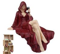 Figurine Fantaisie Noire Gothique Sans Visage Une Dame Dans Une Robe | Figure De Lady À Capuchon Pour Cabinet Vin Bar Salon Chambre Bureau Cheminée Pour Les Amateurs De Livre Et