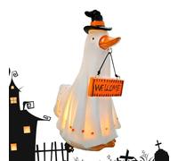 Figurine fantôme d'Halloween - Fantômes effrayants animaux avec lumières - Décoration de table d'Halloween pour porche, jardin, fenêtre, avenue, maison hantée