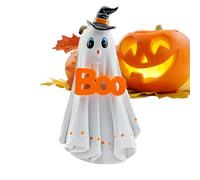 Figurine Fantôme D'Halloween - Lumière LED Intégrée En Résine | Statue Fantôme Drôle | Sculpture Ghosst | Centres De Table Pour Manteau, Maison Hantée, Passerelle, Camping, Porche Et Fenêtre Des Fêtes