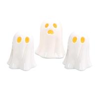 Figurine Fantôme | Figurine Fantôme Halloween à LED Lumineuse | 3 Pièces Ornements de Collection en Céramique pour Table Cheminée Appui de Fenêtre Bureau Manteau de Haunted House