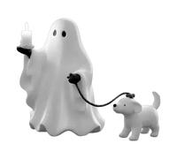 Figurine Fantôme Halloween, Figurine Fantôme Chien Mignon, Ornements de Cheminée Décorations de Table Centrepieces pour Bureau Chambre Salle de Bain Cuisine Étagère Jardin Intérieur