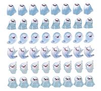 Figurine fantôme, mini-résine Figures 48pcs 8 styles Glow in the Dark Ghost Figurine Cute Miniature Decorations for Halloween Party Dollhouse Micro Landscape Accessoires, Halloween Miniatures