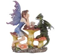 Figurine Fée de la Forêt - Dragon Prenant Le Thé