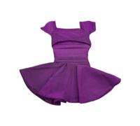 Figurine féminine à l'échelle 1/6 avec costume de jupe plissée à la mode, t-shirt creux et ensemble de jupe pour figurine d'action à collectionner de 12, violet