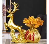 Figurine Feng Shui En Forme D'arbre En Argent Doré, Décoration De Table, Porte-Bonheur, Bonne Fortune, Cadeaux De Pendaison De Crémaillère Au Bureau