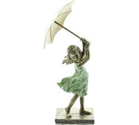 Figurine Fillette avec parapluie Stature Décoration Décoration de table Printemps été