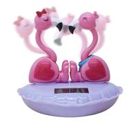 Figurine Flamingo Bobble - Jouet de bureau, accessoire pour tableau de bord, décoration de table animée, statue à énergie solaire | Figurine de Flamant Rose en L