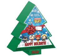 Figurine Funko Pocket POP DC Comics Tree Holiday Exclusive (x4) Vert TU