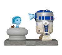 Figurine Funko POP Deluxe Star Wars R2-D2 and Princess Leia Hologram Doré 10 cm