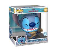 Funko Pop Jumbo: Stitch - with Ukele - Lilo and Stitch - Figurine en Vinyle à Collectionner - Idée de Cadeau - Produits Officiels - Jouets pour Les Enfants et Adultes - Movies Fans