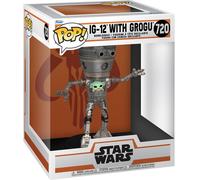 Funko Pop! The Mandalorian Star Wars Deluxe Ig-12 With Grogu Clair