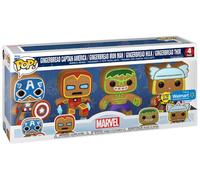 POP! Lot de 4 paquets Captain America & Iron Man & Hulk & Thor (Marvel) Édition spéciale (Glows in The Dark)