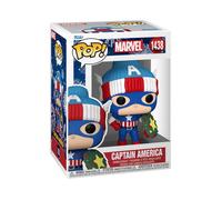 Funko Pop! Marvel: Holiday - Capt. Captain America - Marvel Comics - Figurine en Vinyle à Collectionner - Idée de Cadeau - Produits Officiels - Jouets pour Les Enfants et Adultes