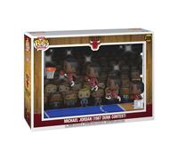 Figurine Funko Pop! Moments Deluxe Michael Jordan ('87 Dunk Contest) N°209 Diorama 4 figurines 15 cm Boîte vitrine Rouge