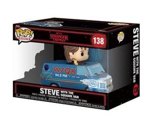 Figurine Funko Pop Rides Deluxe Stranger Things Steve dans le Squawk Van n°138 Vinyle Bleu
