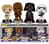 Figurine Funko Pop - Star Wars 4 : Un Nouvel Espoir - Luke Skywalker / Chewbacca / Dark Vador / Stormtrooper - Pack (74138)