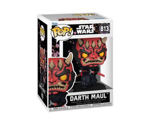 Figurine Funko Pop! Star Wars Impressions Darth Maul FUN90294 Bobblehead vinyle tête surdimensionnée sabre double Base noire Box #813
