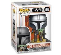Figurine Funko Pop - Star Wars : Le Mandalorien N°402 - Mandalorien Avec L'enfant Vole (50959)