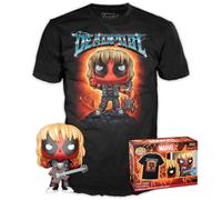 Figurine Funko POP & T-shirt Marvel Deadpool Heavy Metal Noir S