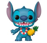 Figurine Funko POP! Vinyle, Lilo & Stitch Luau Stitch avec collier de fleurs et ananas, emballage fenêtré, n° 1567, décoration de bureau Chibi mignonne pour les fans Polypropylène