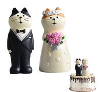 Figurine Gateau Mariage, 2 Pcs Figurine Mariage, Statue de Couple de Mariés, Décorations de Gâteau pour Marié, Convient pour Mariages, Saint Valentin, Décorations de Voiture