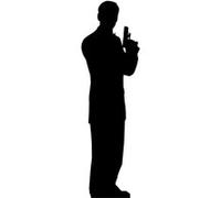 Figurine Geante En Carton Homme Agent Secret 185cm Noir G