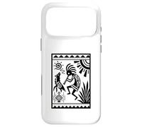 Figurine géométrique tribale Noire et Blanche avec Lignes audacieuses Coque pour iPhone 17 Pro Max
