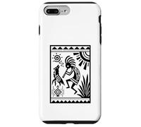 Figurine géométrique tribale Noire et Blanche avec Lignes audacieuses Coque pour iPhone 7 Plus/8 Plus