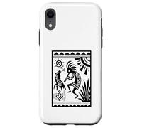 Figurine géométrique tribale Noire et Blanche avec Lignes audacieuses Coque pour iPhone XR