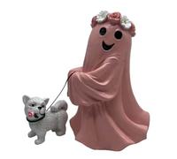 Figurine Ghost Halloween - Modèle De Table D'horreur Effrayant | Tabletop Ghosts Dog Walking Resin Modèle | Fantôme Qui Marche Ses Fantômes Ornements Pour Chiens Pour Une Affichage De Maison Hantée, U