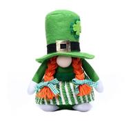 Figurine Gobelins Verts Ornement Festif pour Fête Patrie Festival Irlandais Gnomes Jouet en Peluche Ornements Bureau Table