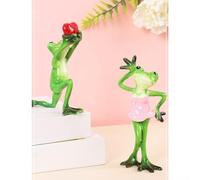 Figurine grenouille créative en résine respectueuse de l'environnement pour ajouter du plaisir et du style à votre salon, chambre à coucher ou bureau (1 ensemble)