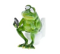 Figurine Grenouille Déco Maison,Décor Jardin Statue Animal | Figurine Résine Grenouille aux Toilettes, Sculpture Décorative pour Salon Salle de Bain Jardin