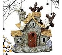 Figurine Hantée De Maison - Résine Éclaircie Éclairée Maison | 5,3 Pouces Incontournables Statues Éclairées Pour Table Femmes Étagères De Travail Des Hommes De Fête De Fête À Domicile Et Autres Endroi