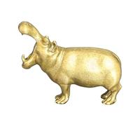 Figurine Hippopotame - Mini figurines d'hippopotame 48G | Accessoires artistiques de jardin hippopotame, décoration de table miniature en cuivre, statuette d'art pour le lieu de travail