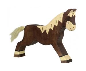 Figurine Holtztiger Cheval marchant - Marron foncé