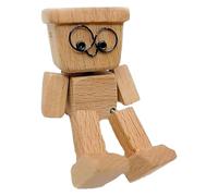 Figurine Homme en Bois, Sculpture Décorative Homme en Bois Balançoire, Sculpture Mobile Amusante Décor de Tableau de Bord pour Intérieur Maison Bureau