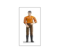 bruder 60007 - bworld Homme à la peau claire et au pantalon brun - 1:16 Figurine jouet, Agriculteur, Paysan, Ferme, Homme